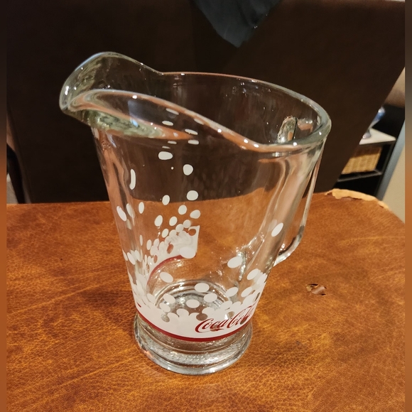 Coca Cola Other - Coca-Cola Glass Pitcher with White Dots